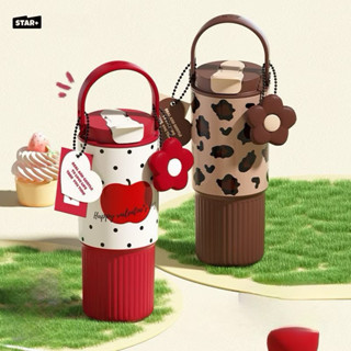 Bình Giữ Nhiệt Monet Garden, Cốc Giữ Nhiệt Happy Supply Chain , ly giữ nhiệt có quai xách 750ml [ có tặng túi trong)