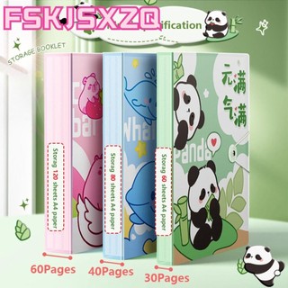 FSKJSXZQ Túi lưu trữ, Sách lưu trữ dung lượng lớn Capybara, Chất lượng cao 30 / 40 / 60 trang Panda A4 Thư mục tập tin Văn phòng trường học