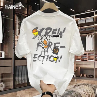 Gaines áo phông nam Áo Thun phông áo nam thun Áo Thun Form Rộng Ngắn Tay Unisex WTX24C00CU 49Z241202