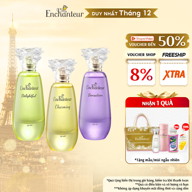 Nước Hoa Enchanteur Edt Charming/ Sensation/ Delightful 50Ml - Bst Deluxe, Lưu Hương Lâu, Đạt Chứng Nhận Safe Perfume