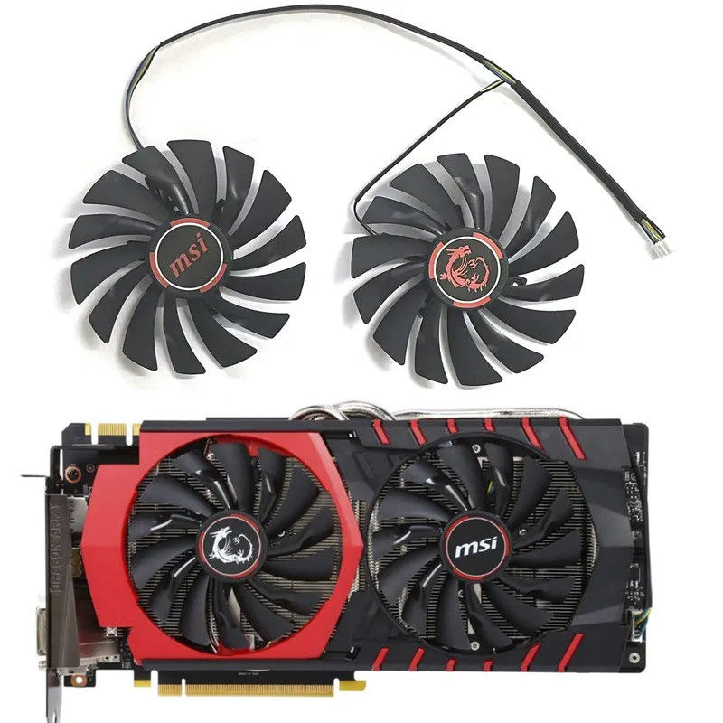 Quạt GPU Pld10010s12hh Gtx970 980 mới cho MSI R9 R9 380 R7 GTX 980 980ti 970 960 950 Quạt Đồ Họa Trò