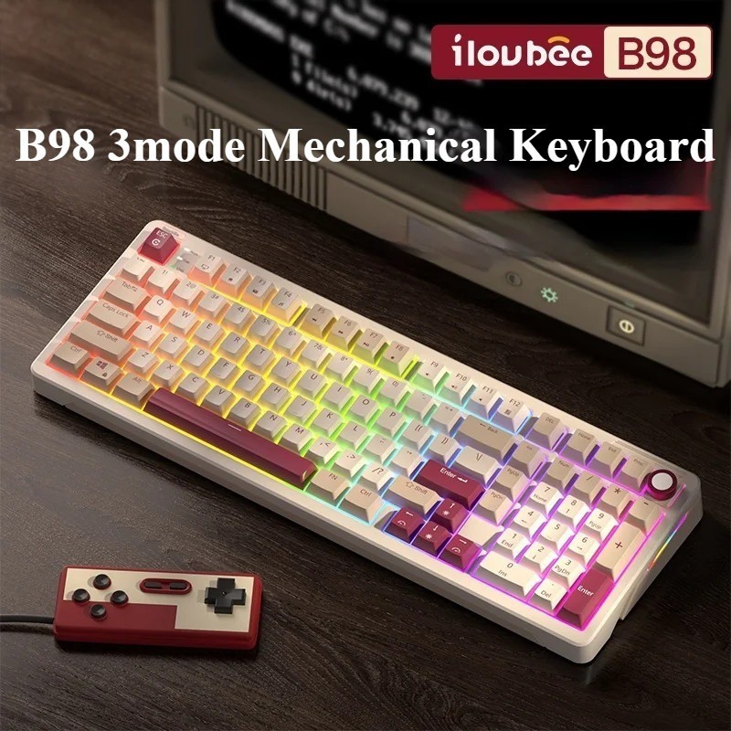Bàn phím cơ không dây Fullsize ILOUBEE B98 - 3 mode kết nối - Hotswap 5 pin -  Có app tùy chỉnh | BigBuy360 - bigbuy360.vn