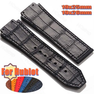  Dây da không có logo cho dây đeo đồng hồ HUBLOT 19x25mm 19x26mm Vòng tay dành cho nữ Dây đeo cổ tay silicon chống thấm nước 