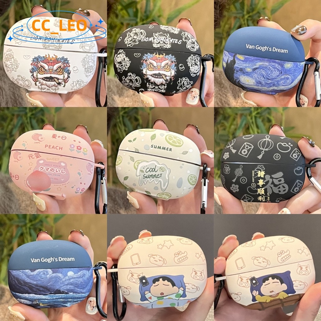 For Shokz OpenDots One Case Cartoon Crayola Cute Lion Dance Peach Shokz OpenDots One Clear Soft Case