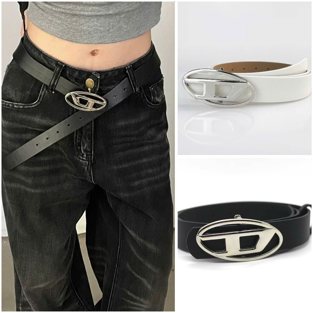 Thắt lưng da pu mặt chữ D ( DIESEL) unisex phong cách y2k