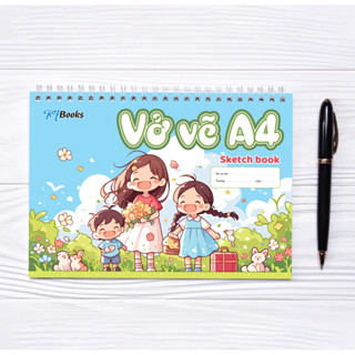 Vở Vẽ Lò Xo A4  40 trang - Vỡ Vẽ A4 giấy 100gsm
