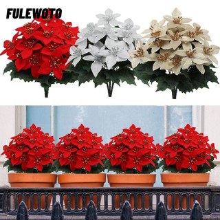 Filewooto 1 / 3 Bó Hoa Mô Phỏng, Cây Nhựa Với 5 Nĩa Hoa Nhân Tạo Giáng Sinh, Phụ Kiện DIY Có Thể Tái Sử Dụng Sáng Tạo Năm