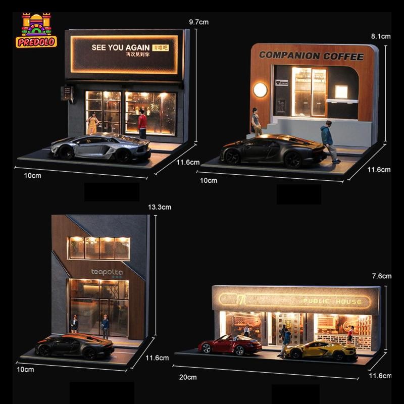 Predolo 1 / 64 Phong Cảnh Diorama Đỗ Xe Ô Tô Diorama Phong Cảnh Hiển Thị Cho Xe Mô Hình 1 / 64