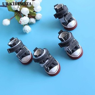 Giày Thú Cưng URKIBESOTA, 4 Cái / bộ Giày Bốt Chó Con Có Thể Điều Chỉnh, Denim Chất Lượng Cao Chống Bụi Bẩn Thoáng Khí Đồ Dùng Cho Thú Cưng