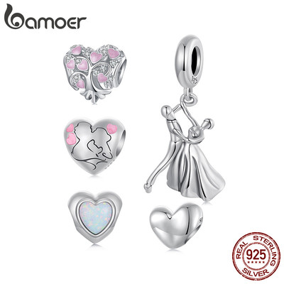 Bamoer Bạc 925 Người Yêu Mặt Dây Chuyền Phụ Kiện Bộ Sưu Tập Vòng Tay