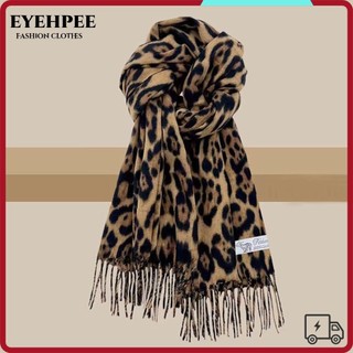  Khăn quàng cổ ấm áp mùa đông EYEHPEE Khăn choàng tua rua dày da báo Khăn quàng cổ nữ Cashmere giả chống gió gợi cảm quấn cho nữ 