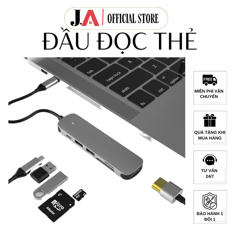 Bộ chia/đầu đọc thẻ 4in1 6in1 và 8in, cổng chia usb, thẻ nhớ mở rộng cho Máy Tính, Điện Thoại và Máy