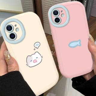  Mèo Cá Ngộ nghĩnh Ốp Lưng Điện Thoại iPhone 16 ProMax 11 12 13 14Plus 15Pro 16 XR XS Max 7 8Plus Nhật Bản Hàn Quốc Vỏ Điện Thoại Nữ Silicon Hoạt Hình Dễ Thương Coulpe Nữ Hiện Tại JKP 