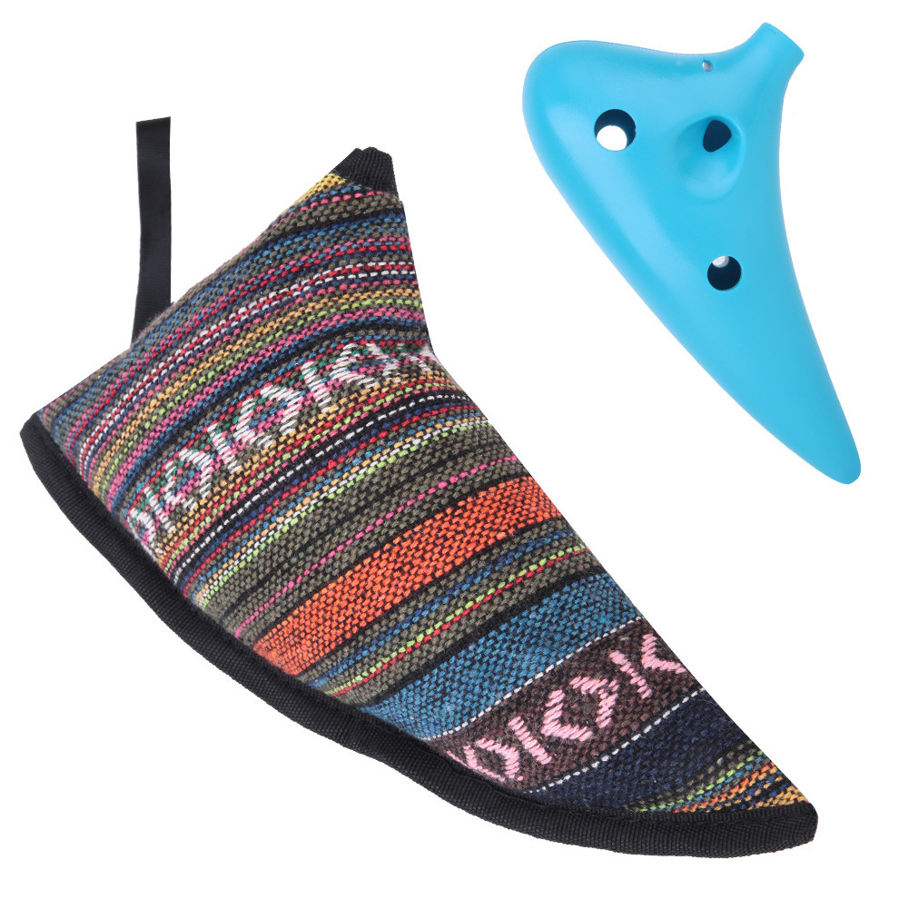Nhỏ Mini Chống Nước Di Động 12 Lỗ Ocarina Mang Theo Túi Ox Horn Shape