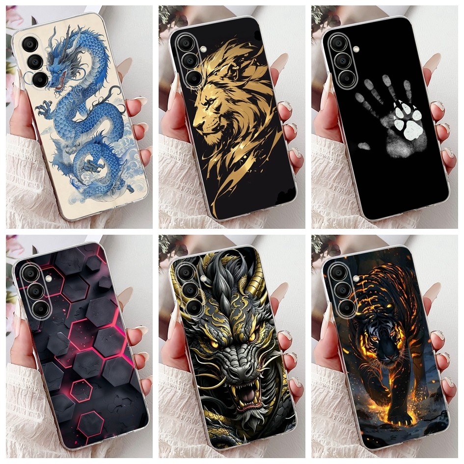Vỏ Hoạt Hình Dễ Thương Cho Samsung Galaxy A15 A25 Ốp Lưng Điện Thoại Rồng Hổ Sư Tử Silicon Mềm Cho S