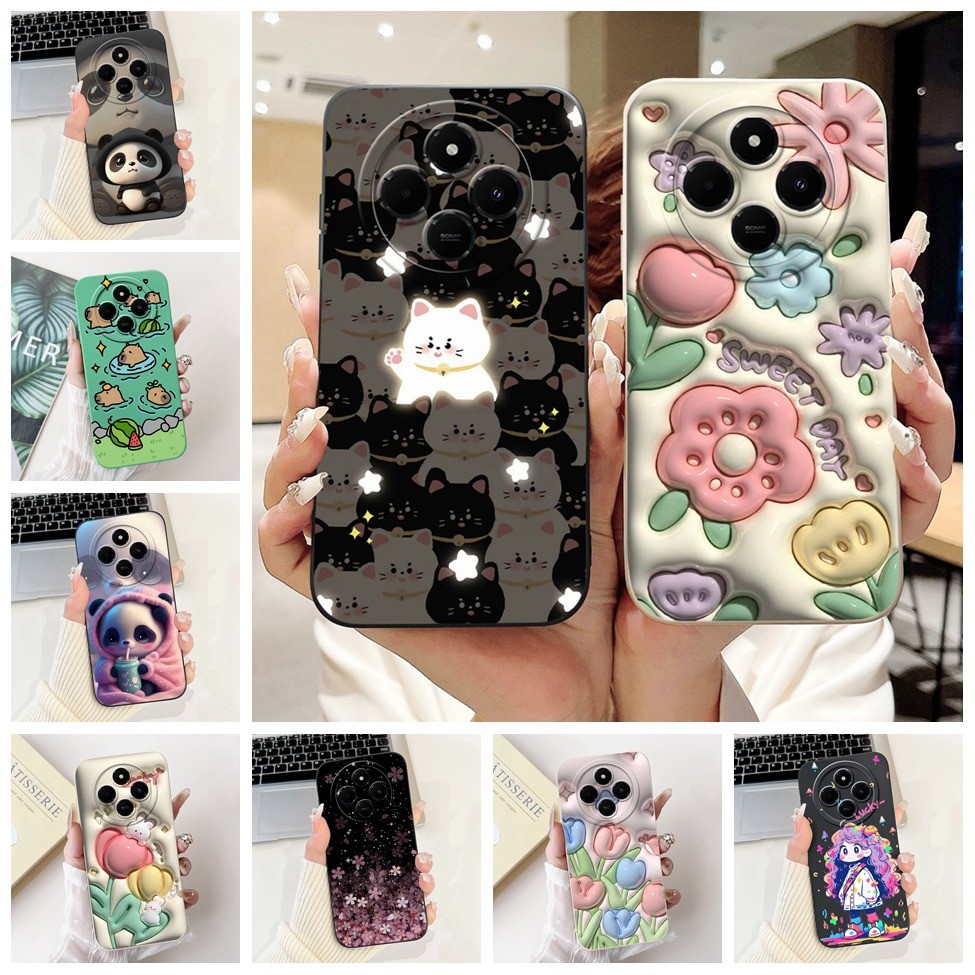 Dành Cho Redmi 14C Ốp Lưng Thẩm Mỹ Mèo Dễ Thương Thời Trang Ngộ nghĩnh Silicon Ốp lưng Xiaomi Redmi 
