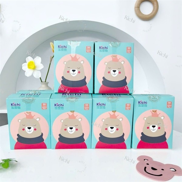 Túi Trữ Sữa Kichi 250ml Không Vòi Túi Trữ Sữa Mẹ Hộp 50 Túi Có Khóa Zipper An Toàn Không BPA