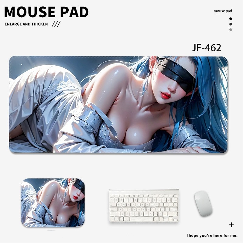 Tấm Lót Chuột cô gái 3D cuốn hút, cỡ lớn 90x40 dày 3mm pad gaming speed bo viền chắc chắn đa dạng nh