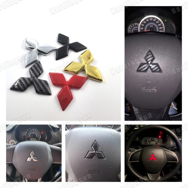 1 x Nhãn dán biểu tượng vô lăng Logo MITSUBISHI ABS cho MITSUBISHI