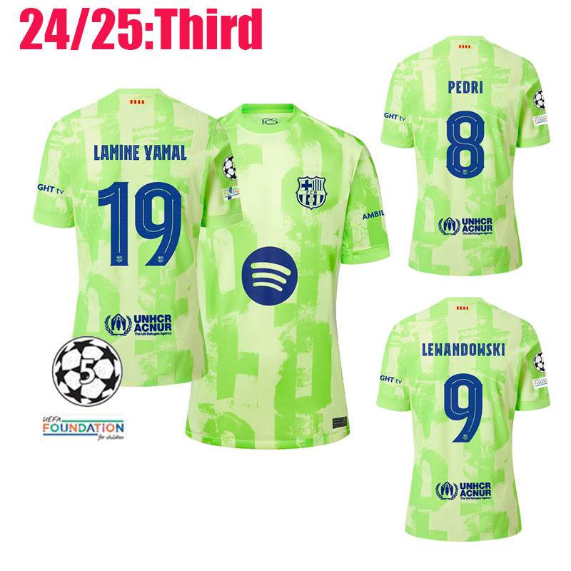 24 / 25 LAMINE YAMAL Jerseys 24 / 25 Barcelona Áo thun bóng đá thứ ba GAVI PEDRI LEWANDOWSKI RAPHIHA