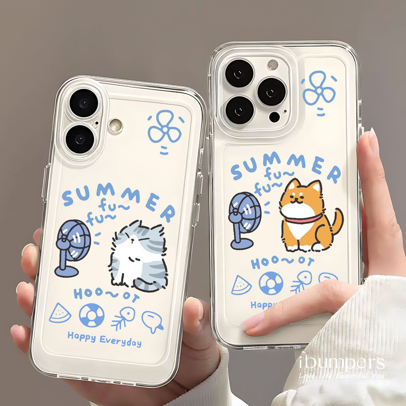 ibumpers Ốp Điện Thoại iPhone Dễ Thương Breezy Mùa Hè Cặp Đôi Họa Tiết Cặp Đôi Ốp Lưng Trong Suốt TP
