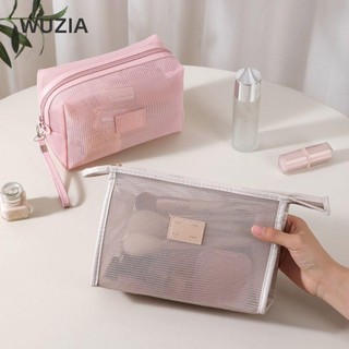 Túi Đựng Mỹ Phẩm WUZIA, Túi Trang Điểm Lưới Nylon Cầm Tay, Thường Ngày Có Dây Kéo Lưới Đa Năng Vệ Sinh Rửa Túi Nữ