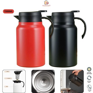 Bình pha trà cà phê giữ nhiệt 1500ml- 1000ml Inox thép chống rỉ, Nặp vặn đậy kín có lõi lọc trà, Giữ nhiệt 10-15 tiếng