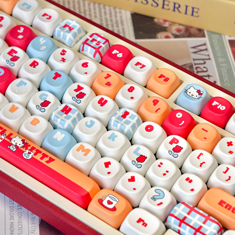 PBT Keycap MOA Hello Kitty Keycap Cá Tính Nhuộm Thăng Hoa Bàn Phím Cơ Văn Phòng Dễ Thương Keycap Thích Ứng Với 61 / 63 / 64 / 67 / 68 / 71 / 75 / 78 / 82 / 84 / 87 / 96 / 98 / 100 / 104 / 108 | BigBuy360 - bigbuy360.vn