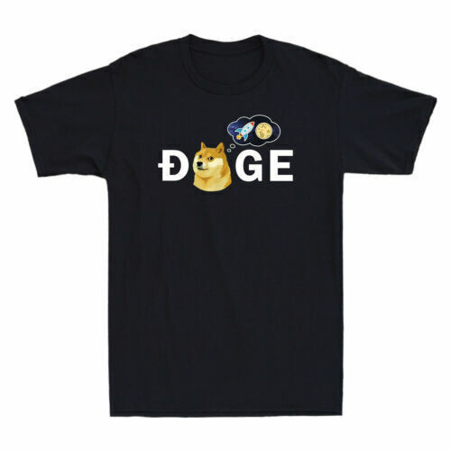 Dogecoin Doge Hodl To The Moon Meme Áo Thun Ngộ nghĩnh Tiểu Thuyết Nam Cotton Tee