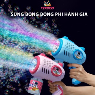  Súng bắn bong bóng xà phòng phi hành gia 10 vòng có đèn LED thế hệ mới LOẠI LỚN nhựa ABS an toàn cho bé 