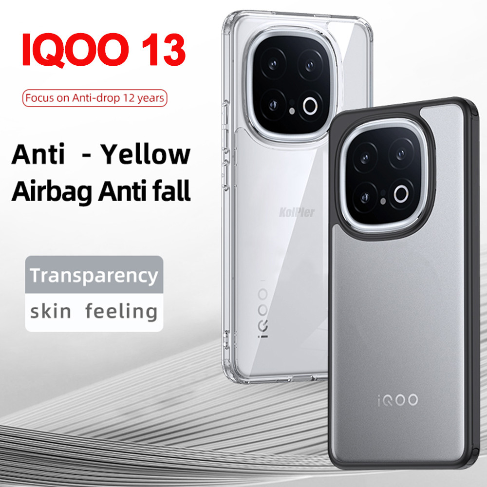 Ốp điện thoại Cho VIVO IQOO 13 / IQOO13 5G Ốp điện thoại Trong Suốt TPU Mềm Khung Silicon Mờ PC Cứng