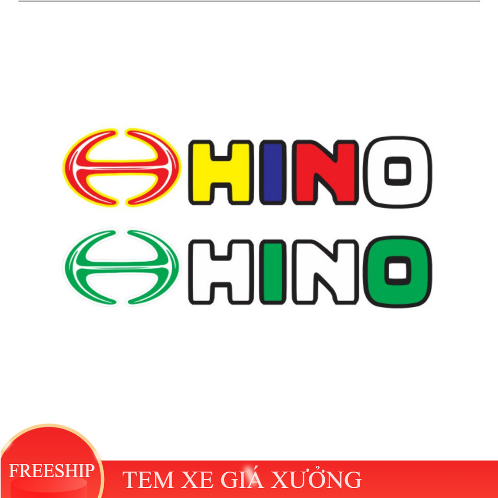 Tem decal chữ HINO dán xe tải (sl: 1 tem)