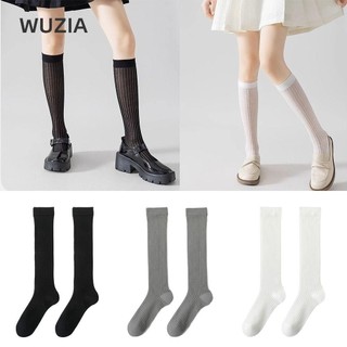 Tất dài vừa phải WUZIA, Quần đùi Cotton mỏng, Tất cao thoáng khí sọc dọc thông thường