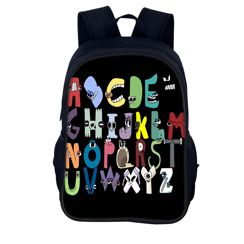 Ba lô Alphabet Lore Alphabetic Tale - Thiết kế sống động, túi học sinh dung tích lớn