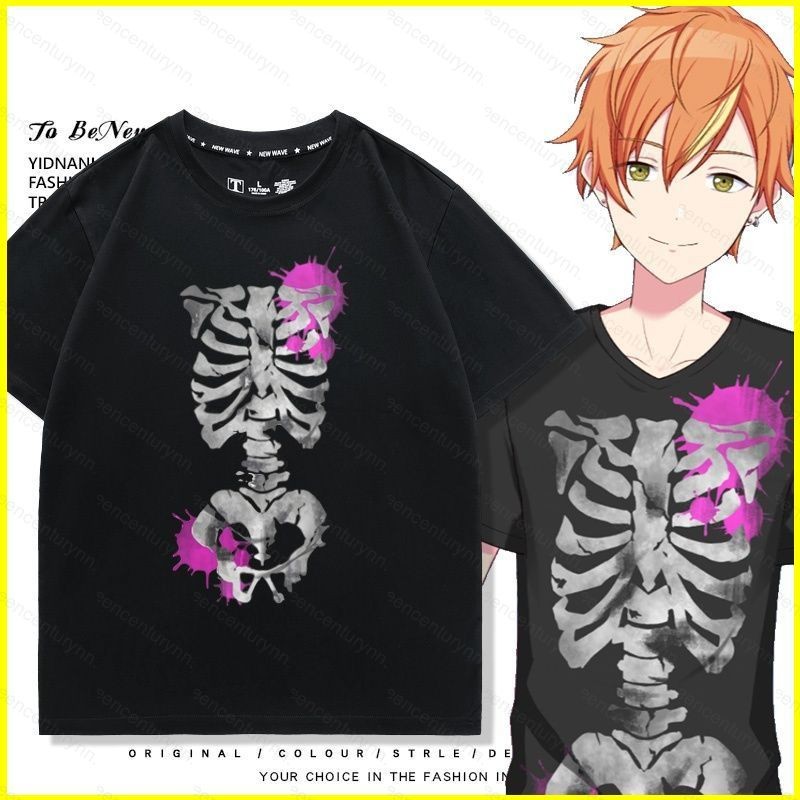 GN Project Sekai Đầy Màu Sắc Sân Khấu Shinonome Akito Áo Thun Mùa Hè Anime Tay Ngắn Top NG