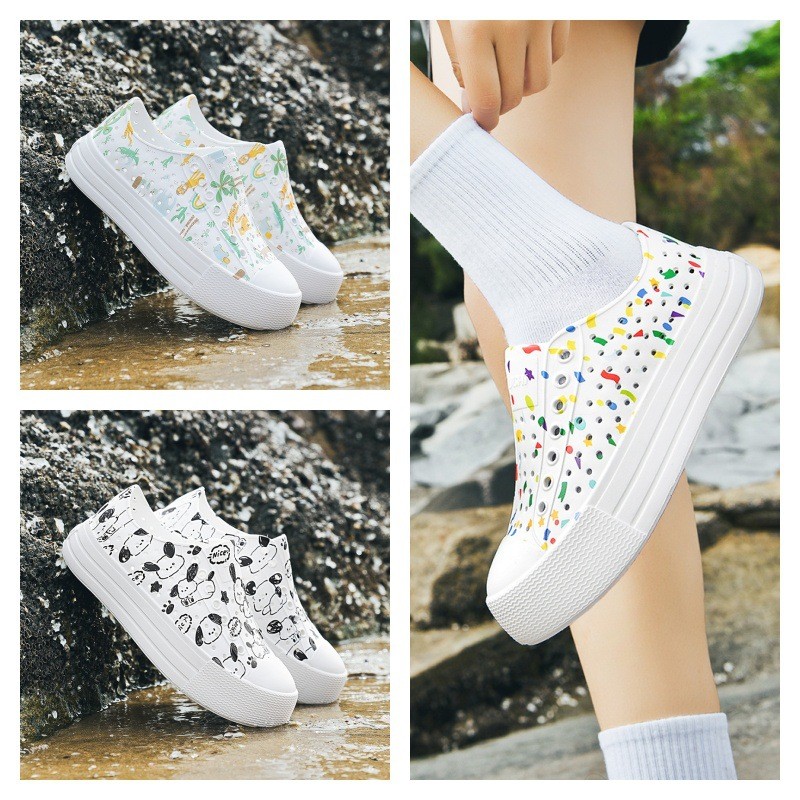 4cm dép sandal đế cao cho phụ nữ, dép sandal đế cao chống trượt, không có Jibbitz
