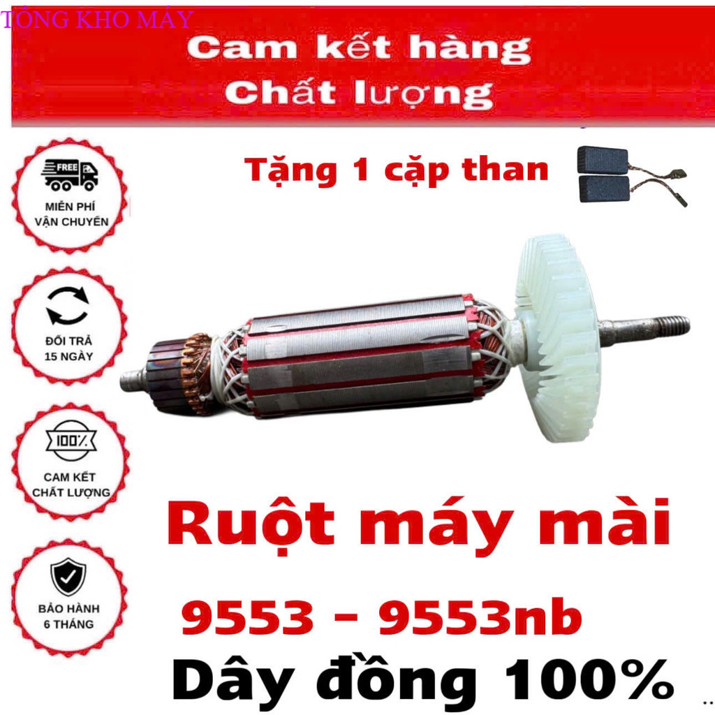 Rotor Máy Mài MAKITA 9553 9553B 9553NB - Ruột Mài MAKITA 9553NB - Dài 152mm - Thân 32mm .. Kho máy g