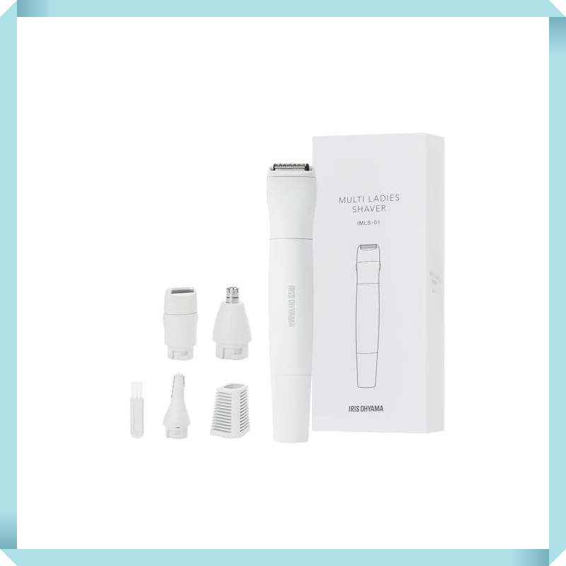 Iris Ohyama Multi Shaver VIO Compatible Full Body Use 5-in-1 with Cleaning Brush Electric Shaver Wom