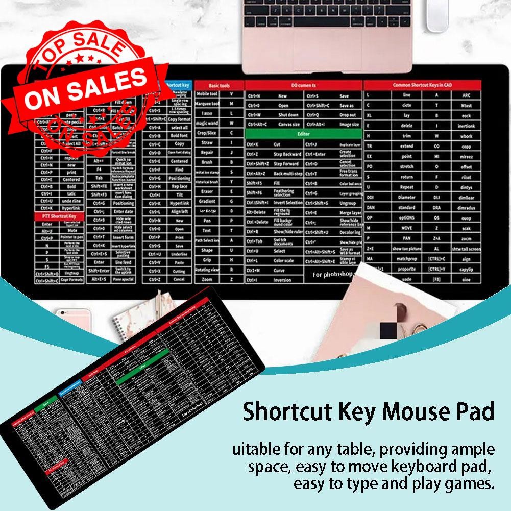 Bàn phím tắt văn phòng tiếng Anh đơn giản Bàn phím chuột Pad Bàn làm việc lớn Power Slip Point Excel