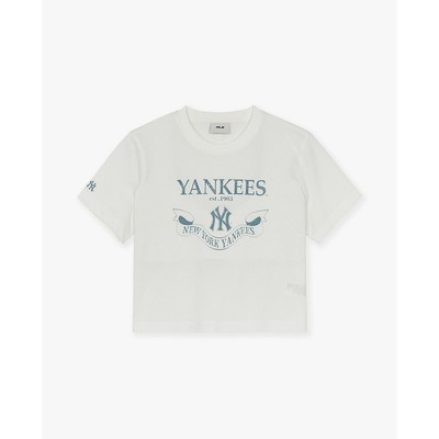 MLB - Áo croptop nữ cổ tròn tay ngắn Varsity_3FTSV0653-50IVS