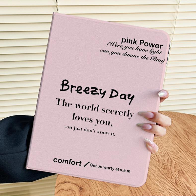 Vỏ ipad phong cách sách có khe cắm bút tiếng Anh đơn giản phù hợp cho ipad 9th 8th thế hệ thứ 7 10.2