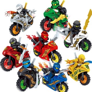  < Whphous > 8Stk Ninjago Bộ Xe Máy Minifigures Ninja Mini Nhân Vật Khối Đồ Chơi Phù Hợp Với Lego Đẹp 