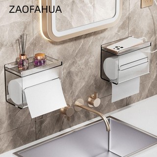  Giá đỡ cuộn giấy đẩy ZAOFAHUA Hộp giấy vệ sinh Hộp đựng khăn giấy vệ sinh Acrylic Giá đựng đồ vệ sinh chống thấm nước Nhà bếp Phòng khách Hộp giấy cuộn treo tường 