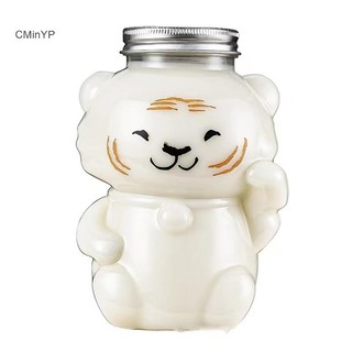 Cminyp Nước ép Nhựa Hình Hổ Chai Nước Giải Khát Trong Suốt Hoạt Hình Sữa Nước Uống Lạnh Trà Sữa Nước Giải Khát Bình Sữa Nước Sữa Vinh Quang