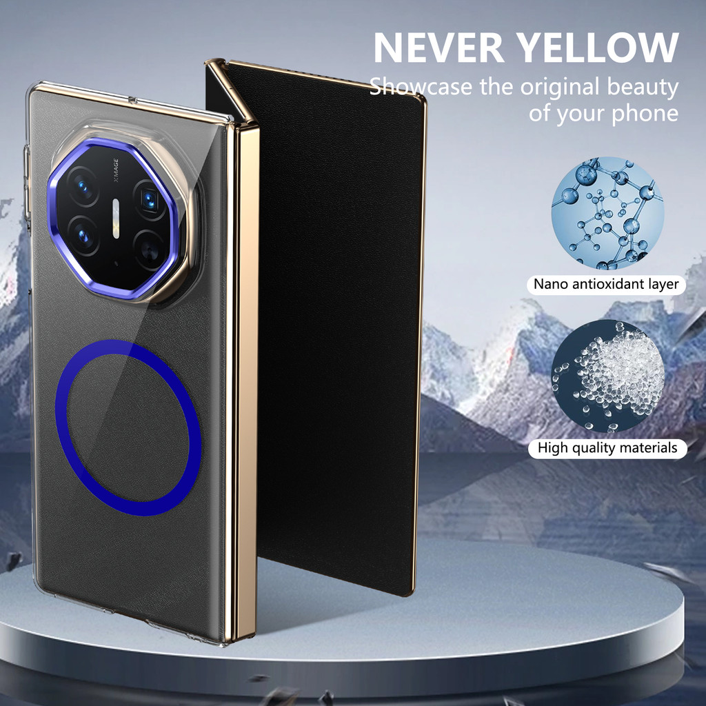 Ốp Điện Thoại Từ Tính Cho Huawei Mate XT Ultimate Màn Hình Kính Trong Suốt Cứng Trong Suốt Ốp Lưng