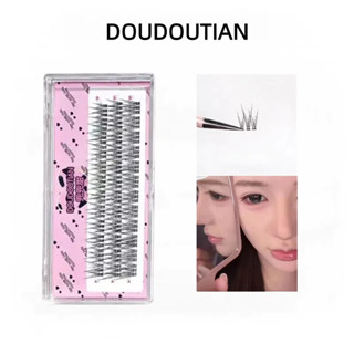 DOUDOUTIAN Đuôi Cá Phong Cách Cho Bé Thẳng Trong Suốt Thân Lông Mi Giả Mô Phỏng Tự Nhiên Hàng Ngày Mặt Trơn Phân Đoạn Cụm Đơn