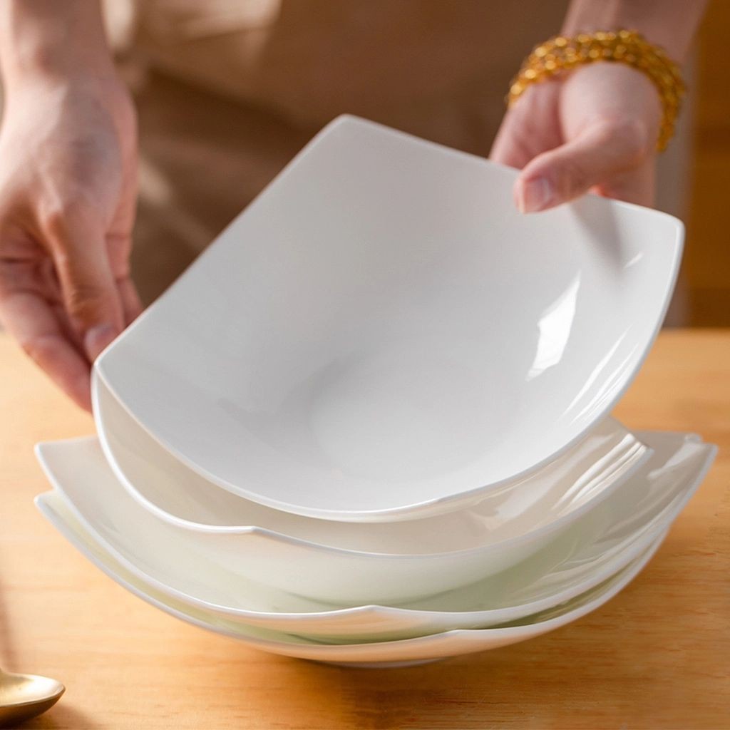 Đĩa Sứ Vuông Sâu Lòng Đĩa Bày Tiệc Derco Đĩa Nhà Hàng Đĩa Đẹp Đĩa Sứ Màu Trắng Đủ Kích Thước