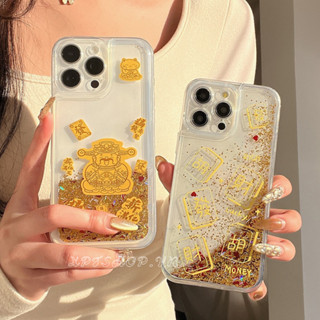 Ốp điện thoại cát chuyển lá vàng Lucky Cat cho iPhone 16 Pro Max 16 Plus 15 Pro Max 14 13 12 11 Pro Max Vỏ Acrylic bảo vệ chống sốc