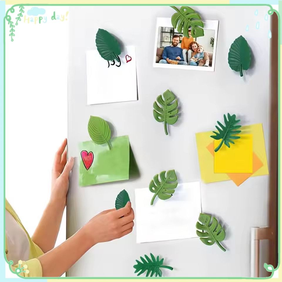 【COD】 4pcs Green Turtle Leaf Fridge Magnet For Kitchen Message Board Refrigerator Magnet Sticker Hom
