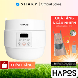 Nồi cơm điện Sharp mini 1L 600W Chính hãng [Hẹn giờ, mâm nhiệt 3D, 6 chức năng nấu] KS-COM100DV-WH - HAPOS OFFICIAL